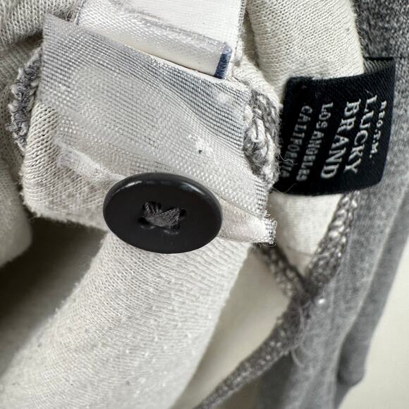 Lucky Brand Black Label Men's Henley Shirt Gray Mid Weight Long Sleeve Size Med - Picture 9 of 13